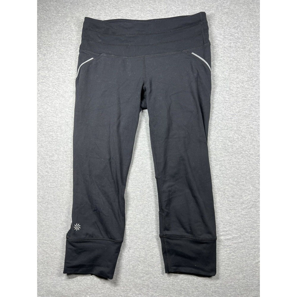 Athleta Womens Black Elastic Waist Pull-On Yoga‎ Leggings Size Small